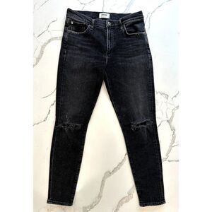 Agolde Sophie Mid Rise Ankle Jeans in Faded Black Size 27